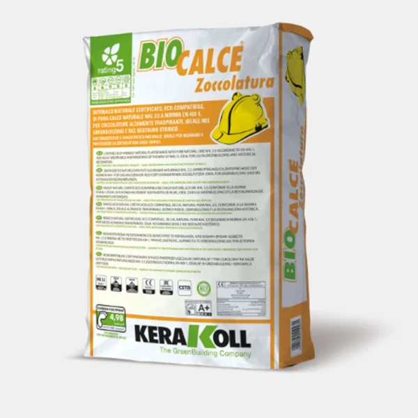 biocalce zoccolatura kerakoll, bioclace kerakoll, zoccolatura kerakoll, kerakoll Bergamo, materiali edili, materiali edili Bergamo, Rota Commerciale Bergamo, intonaco naturale certificato di pura calce naturale NHL 3.5